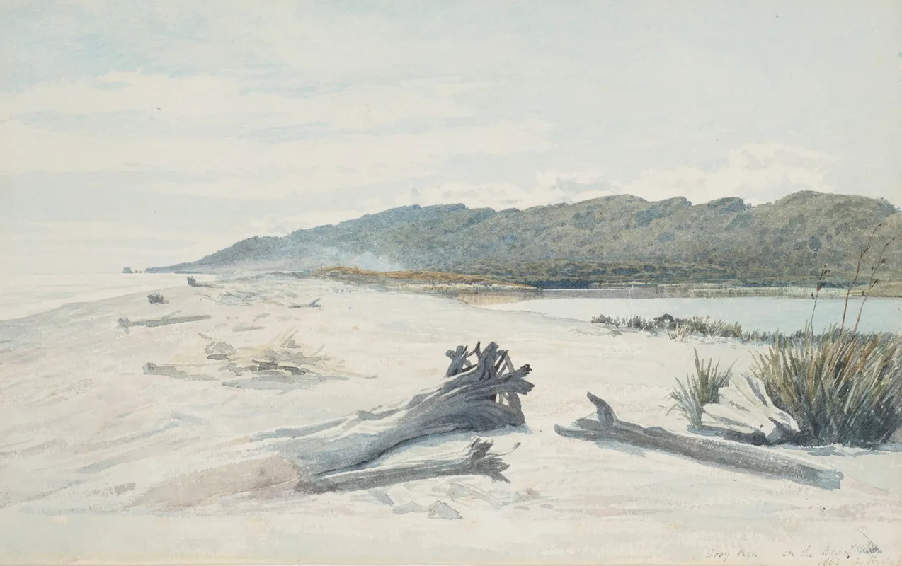 Grey River On The Beach