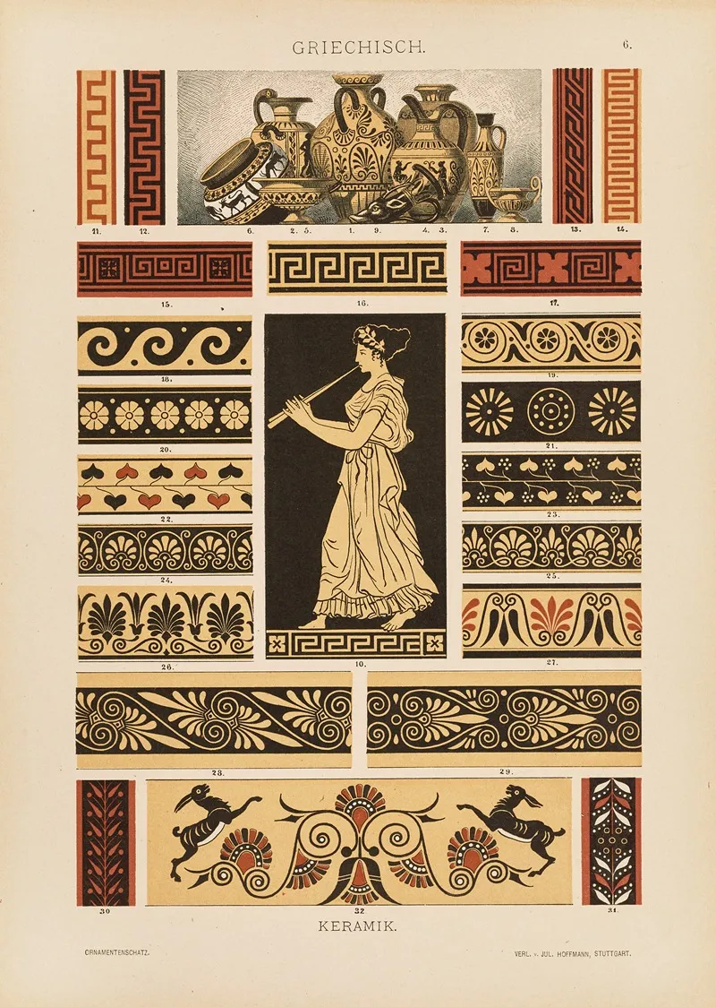 Griechisch Keramik Wall Art by Heinrich Dolmetsch - High-Resolution Digital Print