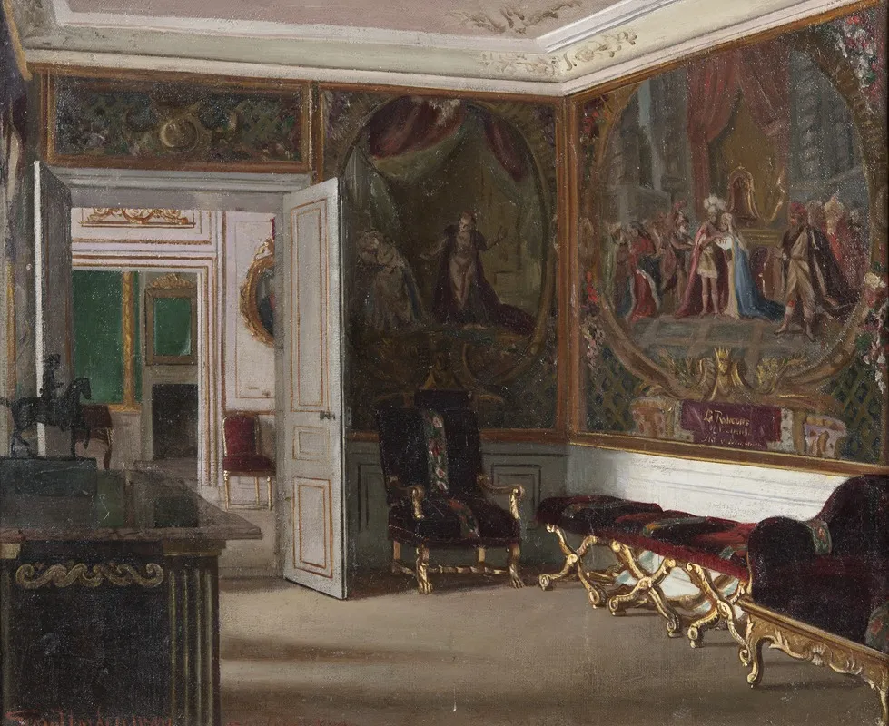 Gripsholm Interior Fran Ankedrottningens Vaning Wall Art by Georg Nordensvan - High-Resolution Digital Print