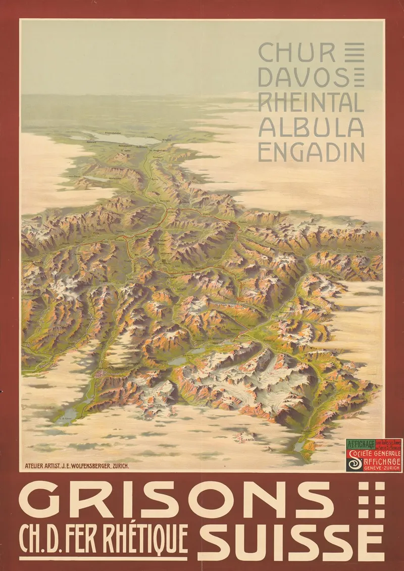Grisons Ch D Fer Rhetorique Suisse Wall Art by E. Winter - High-Resolution Digital Print