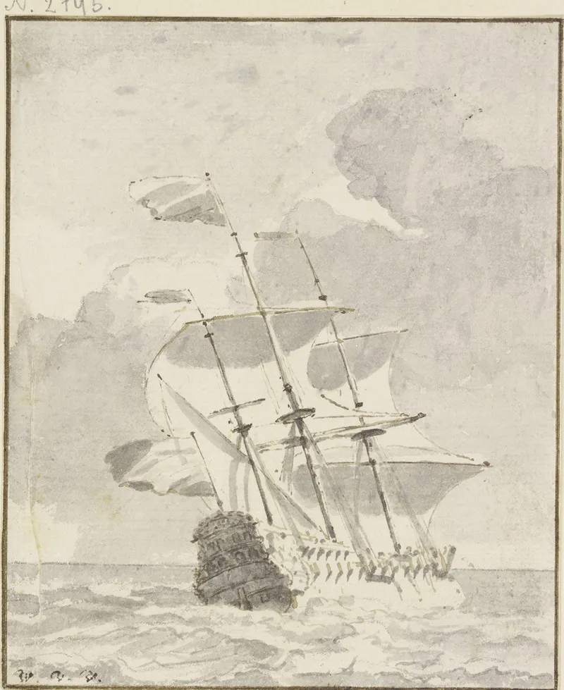 Groses Schiff Von Links Nach Rechts Segelnd