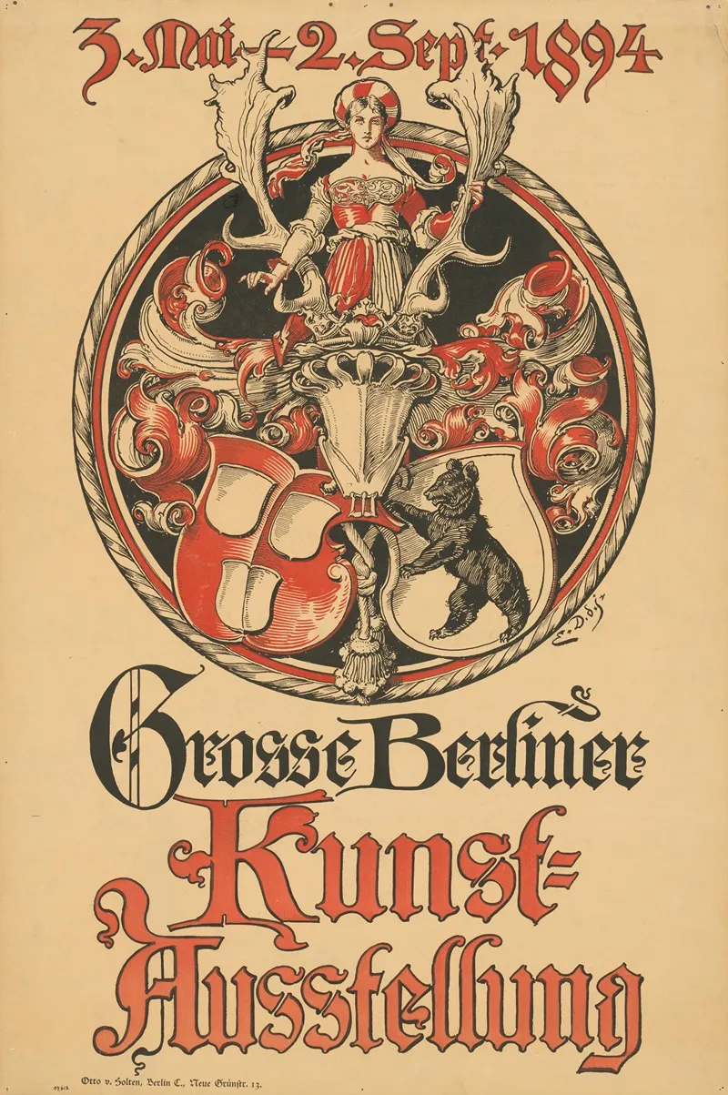 Grosse Berliner Kunstausstellung 1894 Wall Art by Emil Doepler - High-Resolution Digital Print