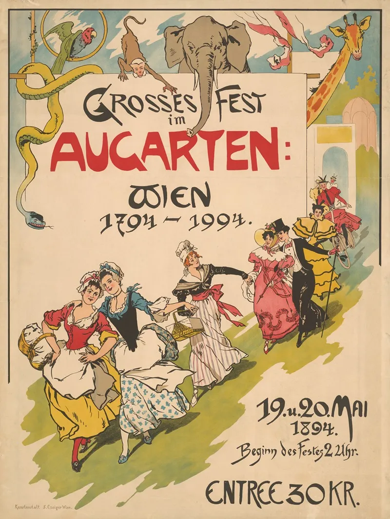Grosses Fest Augarten Wien 1894