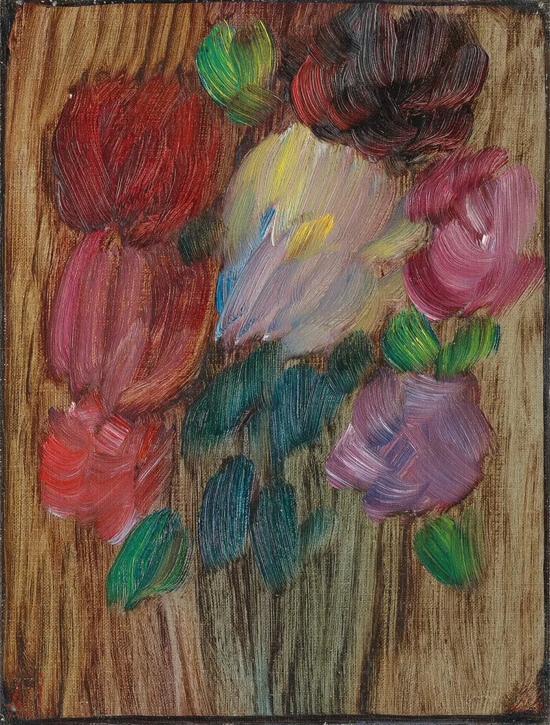 Grosses Stilleben Pfingstrosen In Dammerung Wall Art by Alexej von Jawlensky - High-Resolution Digital Print