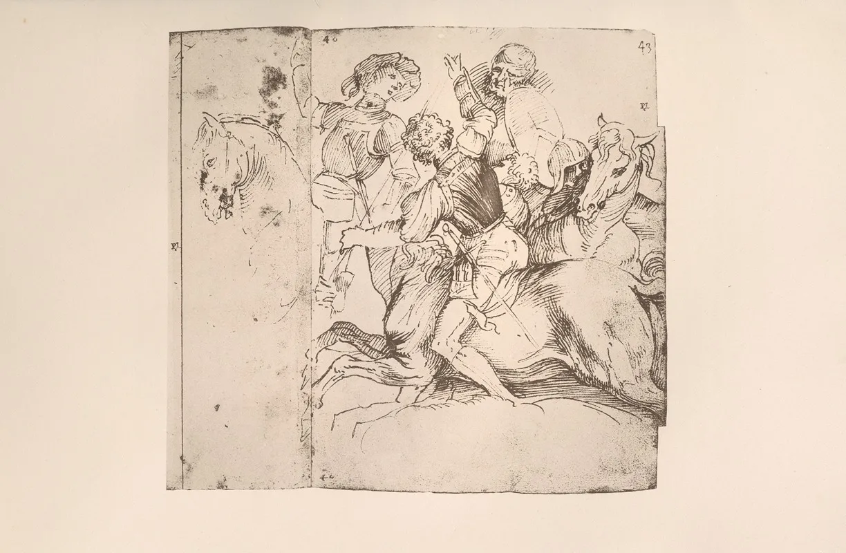 Group From Pharaoh In The Red Sea After The Woodcut By Titian Wall Art by Lionel Cust - High-Resolution Digital Print