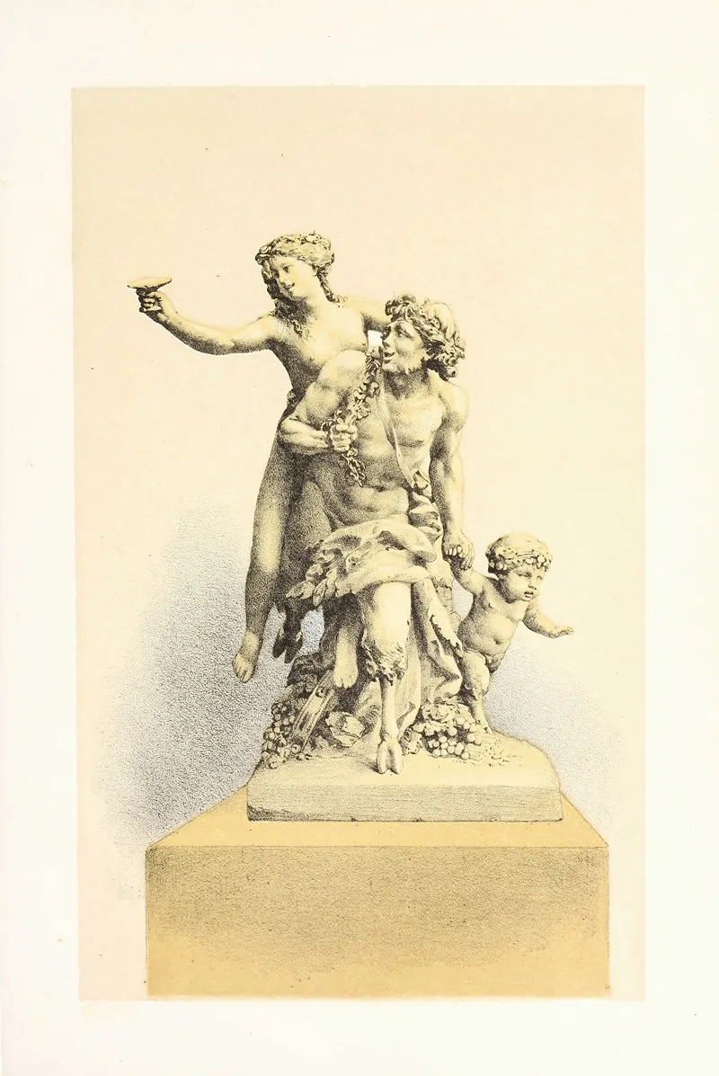 Group In Terra Cotta Bacchanalian Subject 2 Wall Art by John Charles Robinson - High-Resolution Digital Print