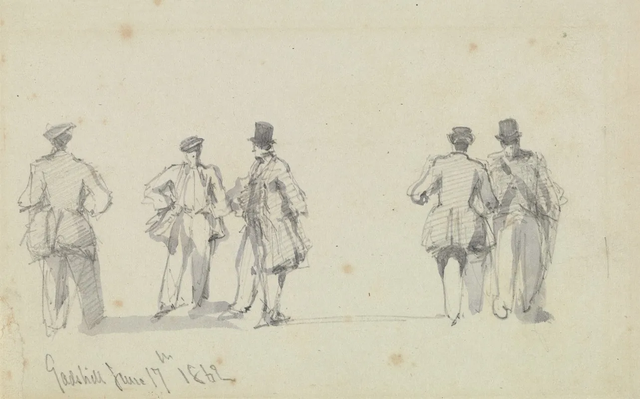 Group Of Figures Gadshill Wall Art by David Roberts - High-Resolution Digital Print