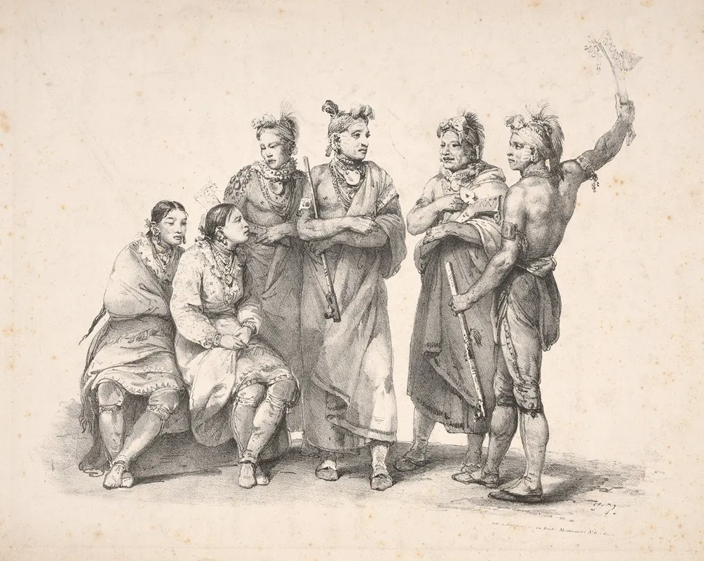 Group Of Indian Men And Women Wall Art by Godefroy Engelmann - High-Resolution Digital Print