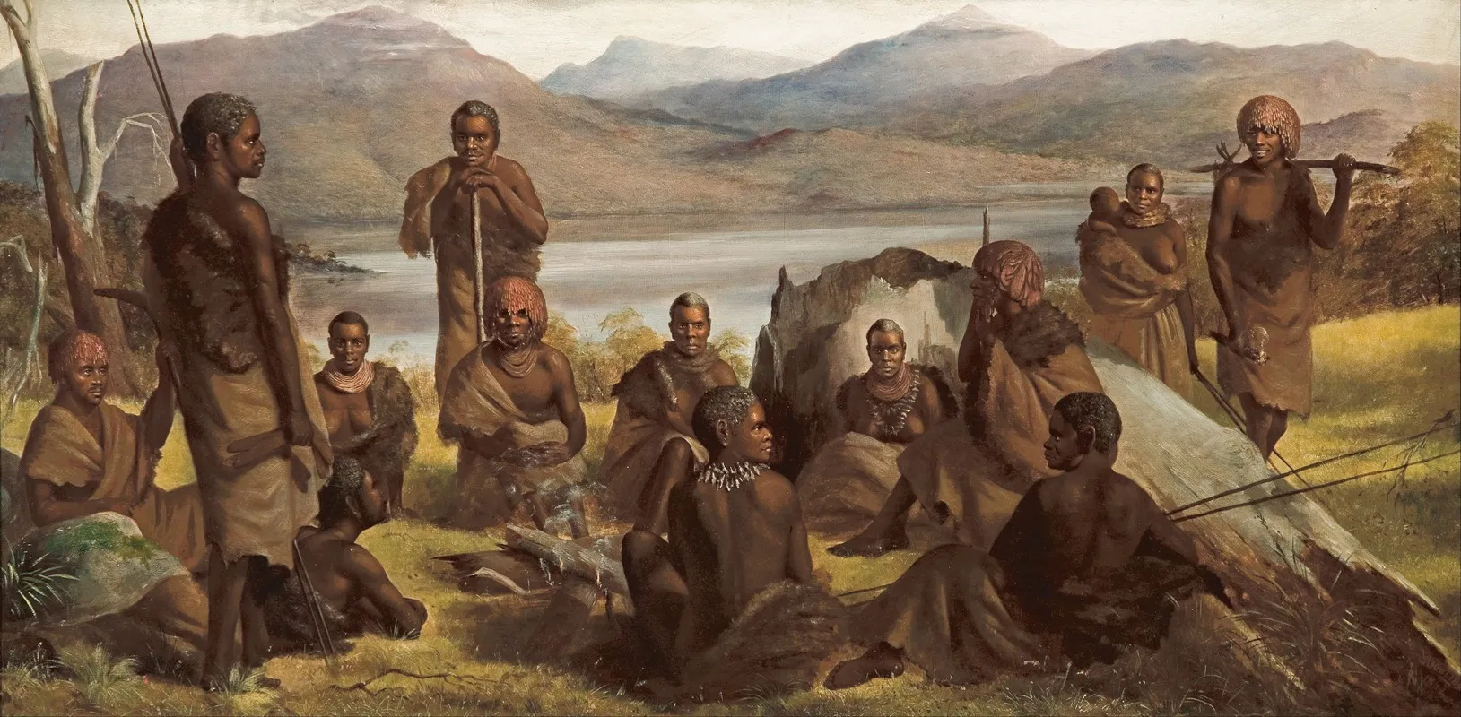 Group Of Natives Of Tasmania Wall Art by Robert Dowling - High-Resolution Digital Print