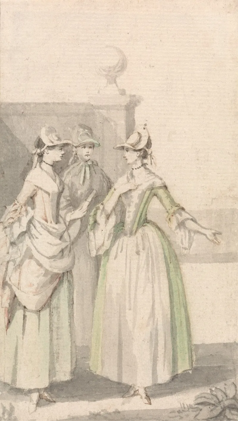 Group Of Three Ladies Wall Art by Anthony Highmore - High-Resolution Digital Print