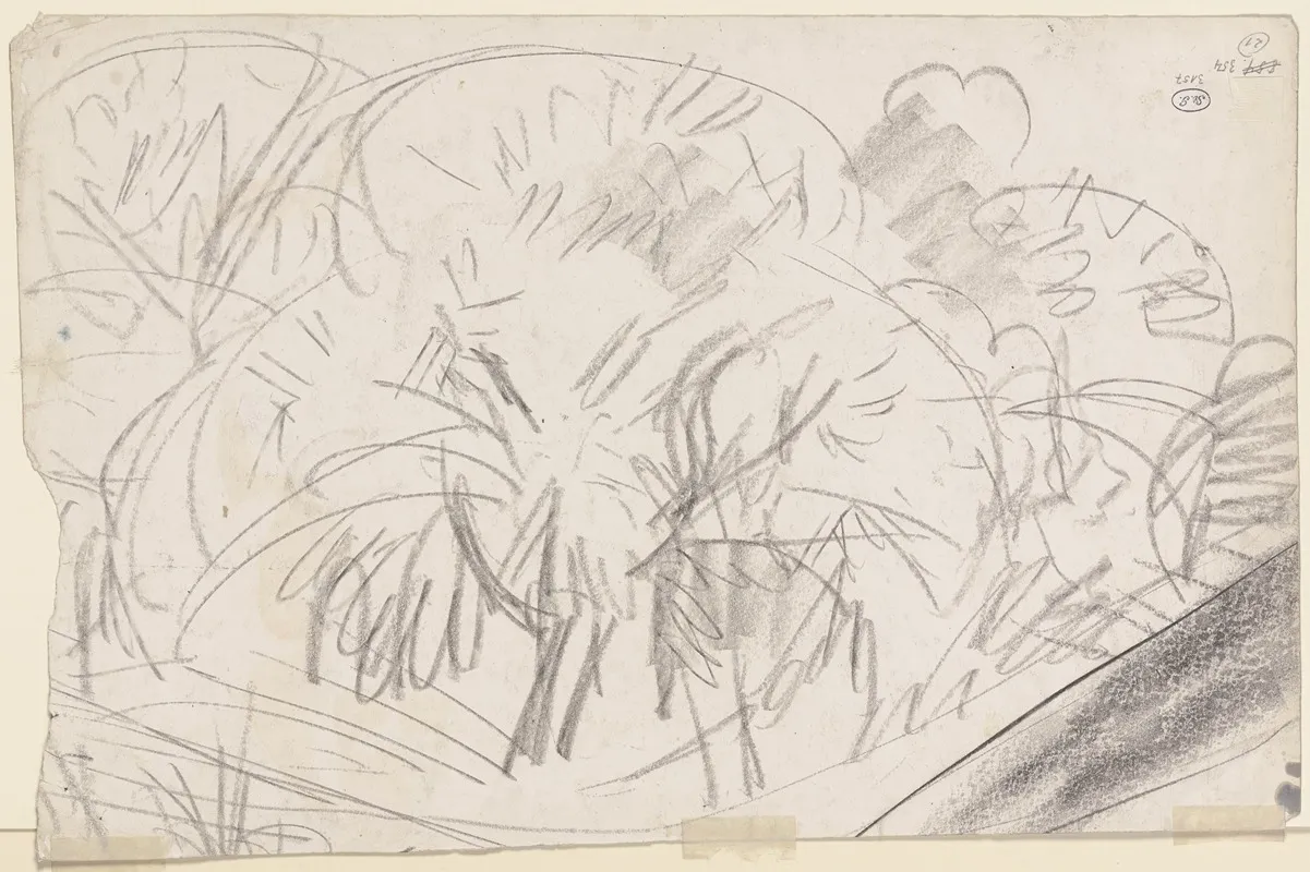 Group Of Trees 3 Wall Art by Ernst Ludwig Kirchner - High-Resolution Digital Print