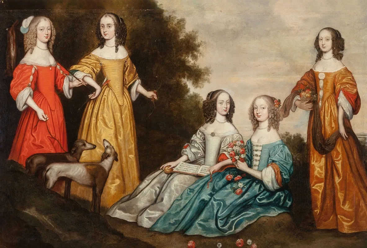 Group Portrait Of Five Women In A Landscape