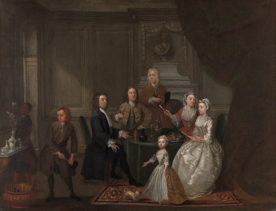 Group Portrait Probably Of The Raikes Family Wall Art by Gawen Hamilton - High-Resolution Digital Print