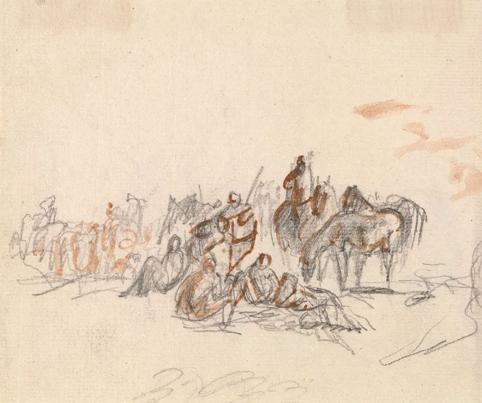 Group With Figures And Horses