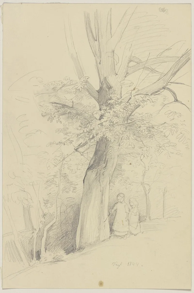 Grove With Two Children
