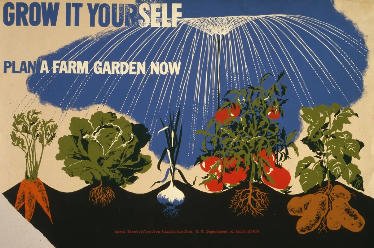 Grow It Yourself Plan A Farm Garden Now Wall Art by Herbert Bayer - High-Resolution Digital Print