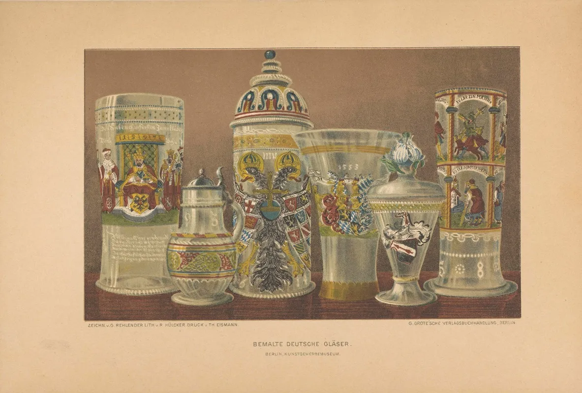 Gruppe Von Bemalten Deutschen Glasern Wall Art by Jakob von Falke - High-Resolution Digital Print