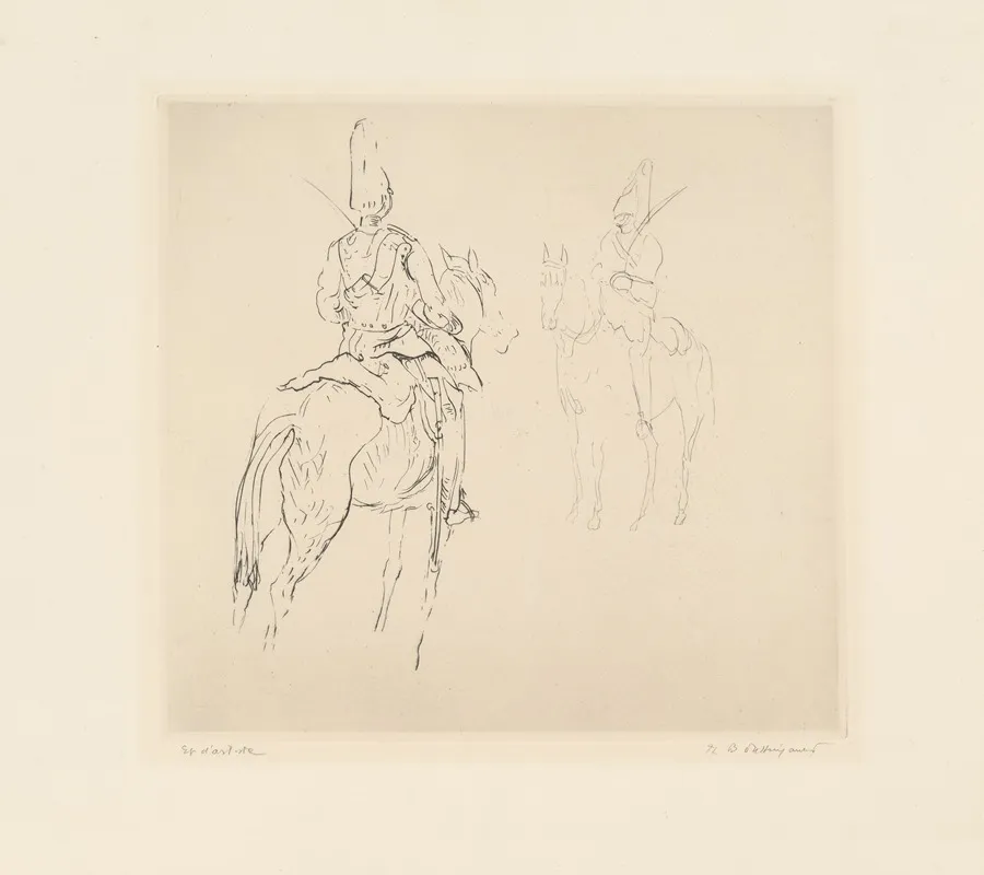 Guards On Horseback Wall Art by Jean-Louis Boussingault - High-Resolution Digital Print
