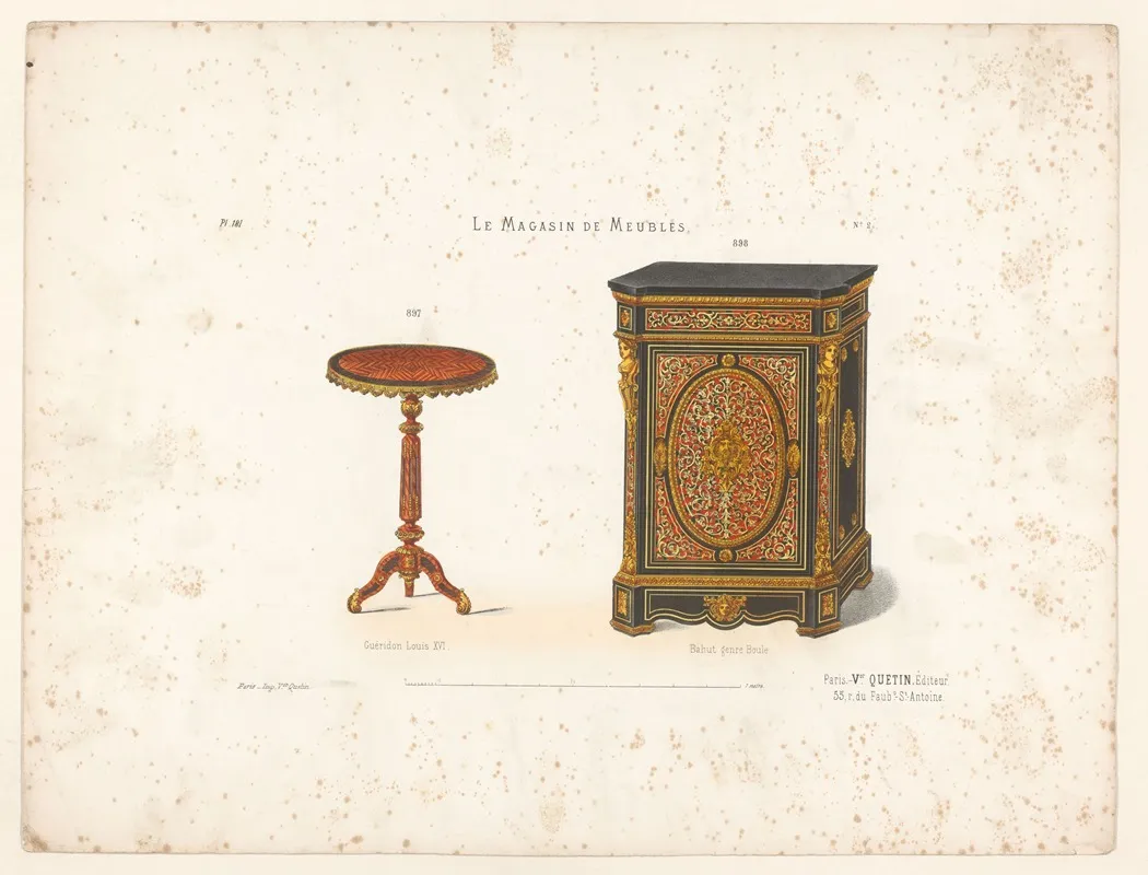 Gueridon Louis Xvi Bahut Genre Boule Wall Art by Victor Léon Michel Quétin - High-Resolution Digital Print