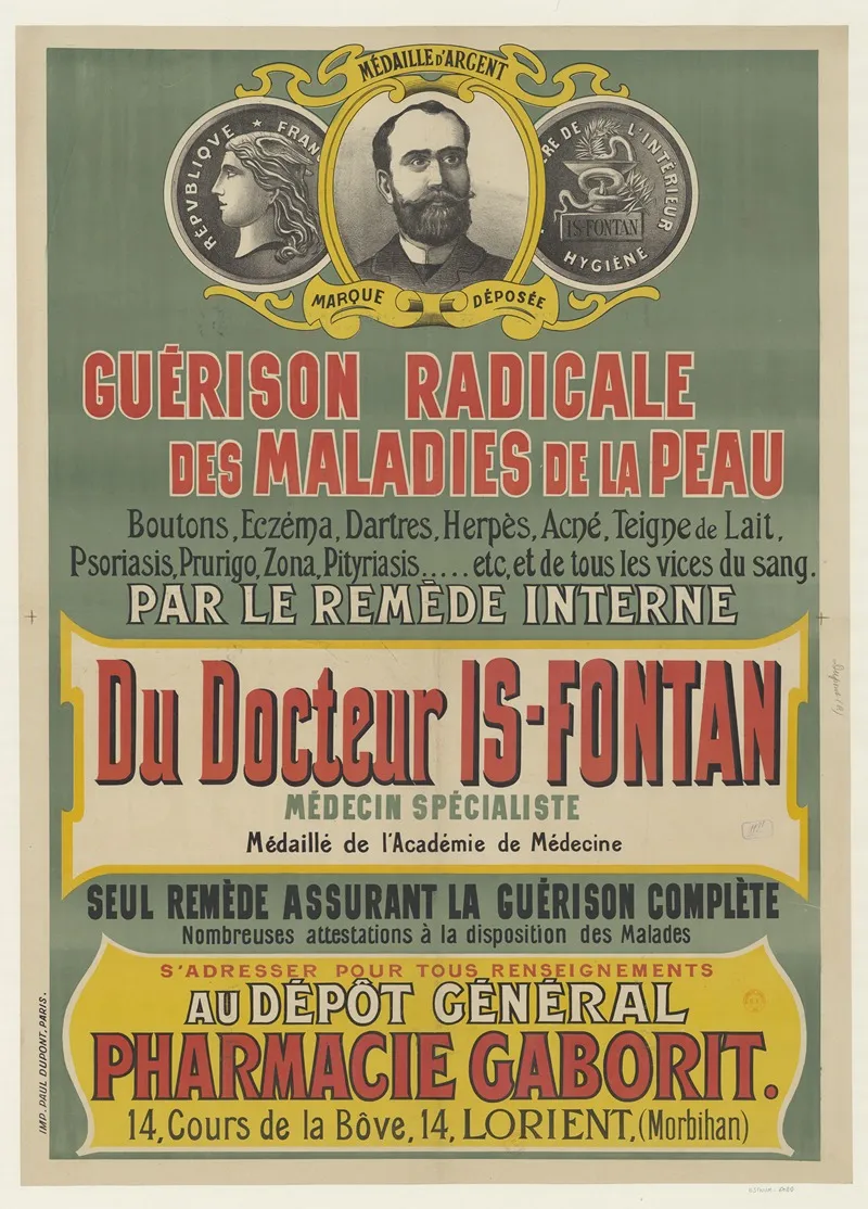 Guerison Radicale Des Maladies De La Peau Wall Art by Imp. Paul Dupont - High-Resolution Digital Print