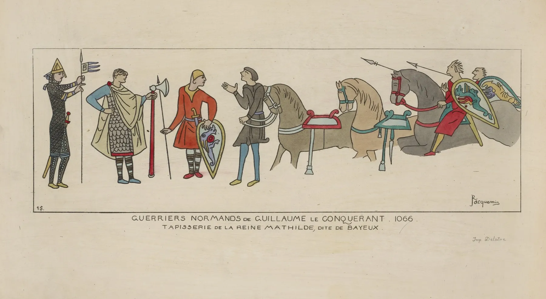 Guerriers Normands De Guillaume Le Conquerant 1066 Tapisserie De La Reine Mathilde Dite De Bayeux