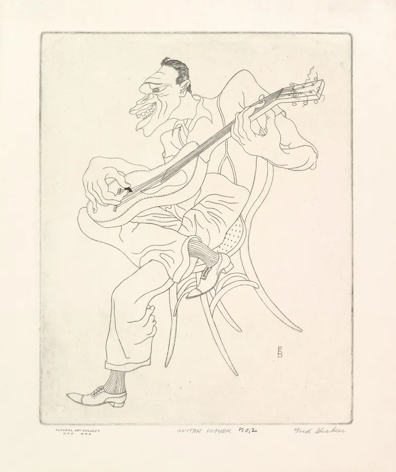 Guitar Player 5 Wall Art by Fred Becker - High-Resolution Digital Print
