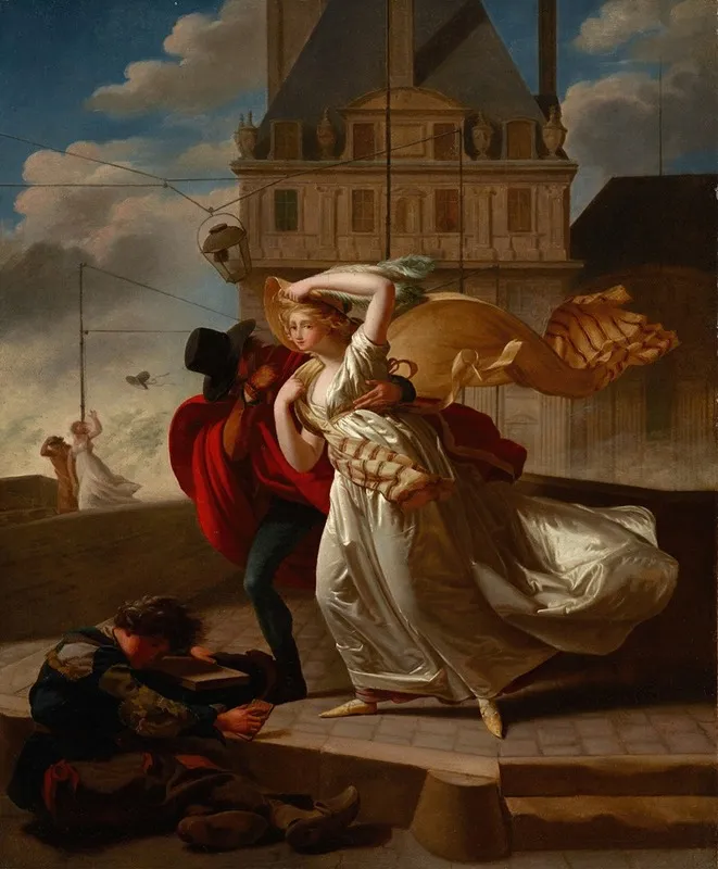 Gust Of Wind On The Pont Royal Wall Art by Michel Garnier - High-Resolution Digital Print
