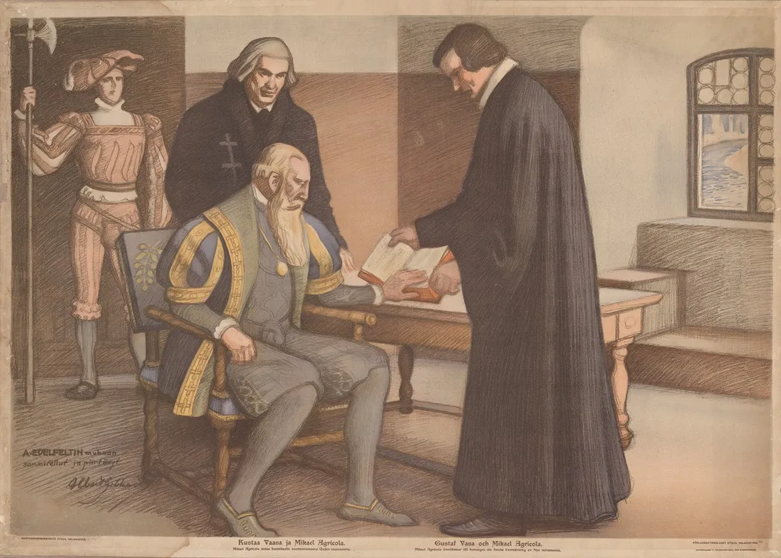 Gustav Vasa And Mikael Agricola Wall Art by Albert Gebhard - High-Resolution Digital Print