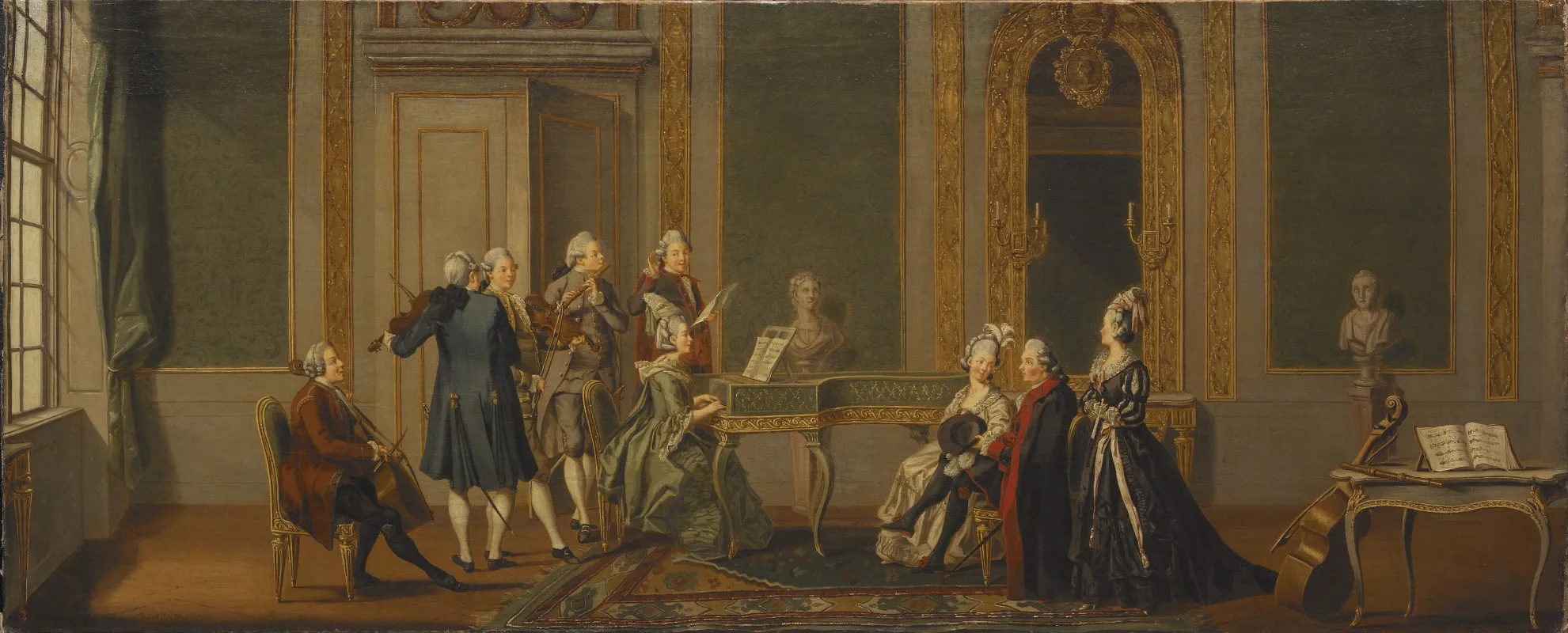 Gustavian Style Interior With A Musical Party