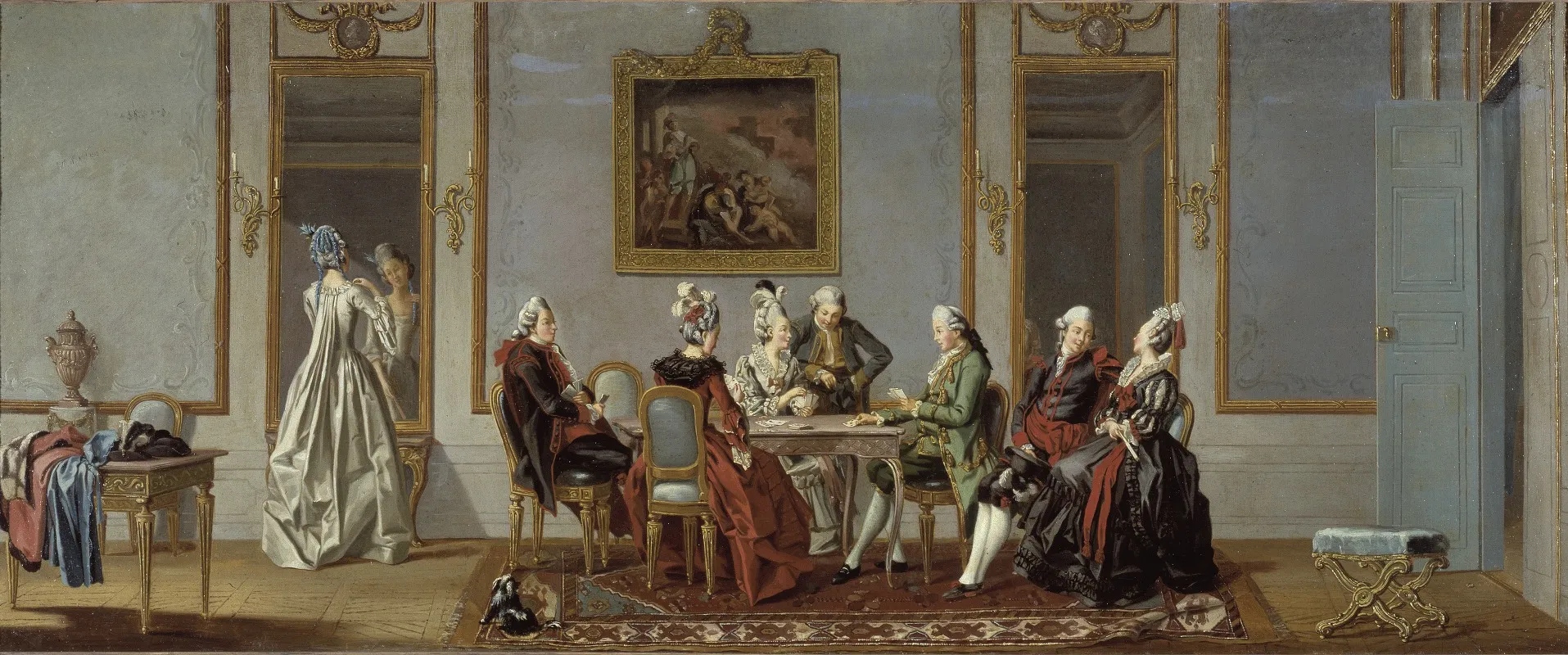 Gustavian Style Interior With Cardplayers