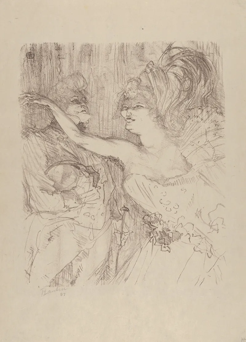 Guy And Mealy In Paris Qui Marche 2 Wall Art by Henri de Toulouse-Lautrec - High-Resolution Digital Print