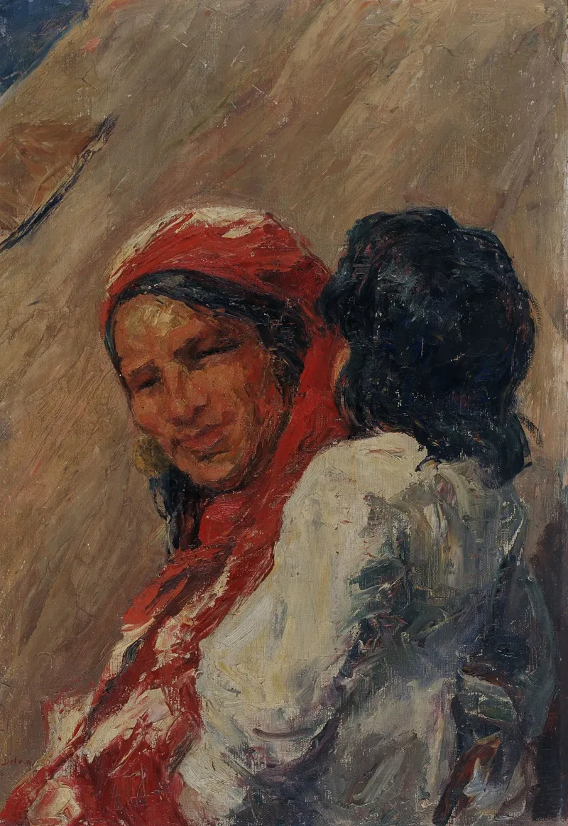 Gypsy Woman With Child Wall Art by Jean Delvin - High-Resolution Digital Print