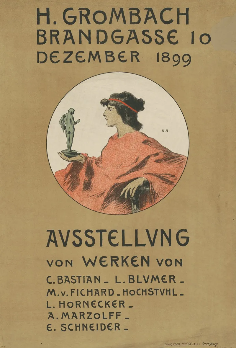 H Grombach Ausstellung Von Werken Dezember 1899 Wall Art by Emile Schneider - High-Resolution Digital Print