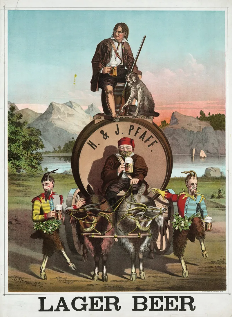 H J Lager Beer Wall Art by A. Trochsler &amp; Co - High-Resolution Digital Print