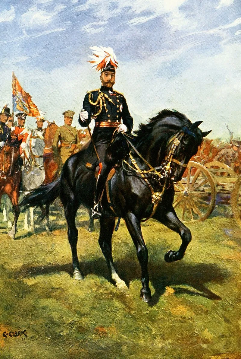 H M King George V On His Charger Rupert Wall Art by Christopher Clark - High-Resolution Digital Print