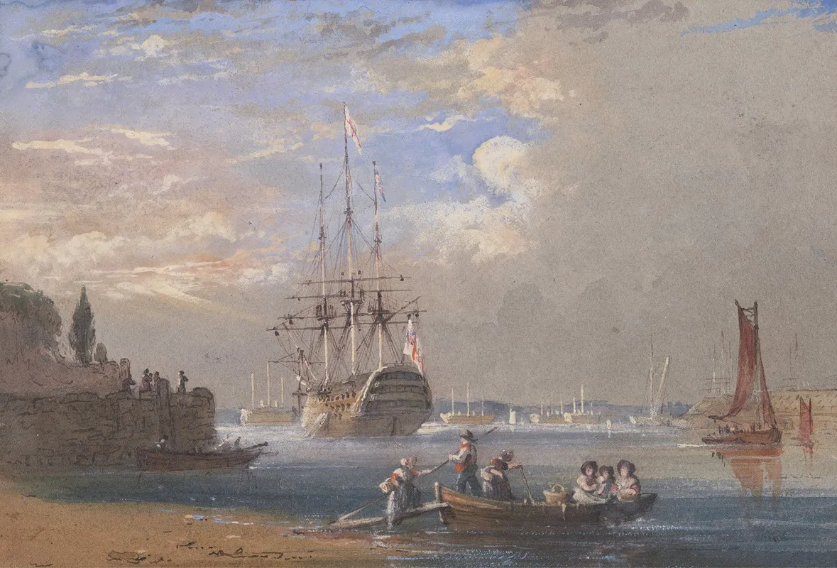 H M S St Vincent At Plymouth Wall Art by Nicholas Condy - High-Resolution Digital Print