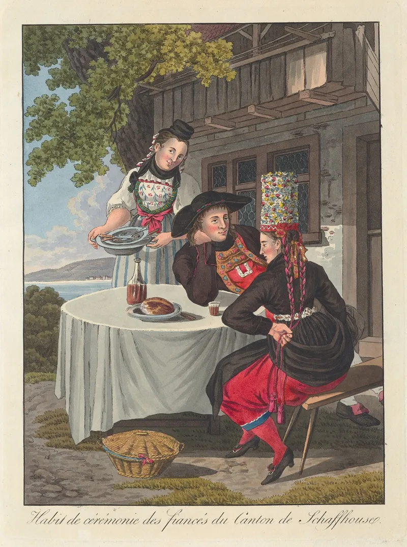 Habit De Ceremonie Des Fiances Du Canton De Schaffhouse Wall Art by Joseph Reinhart - High-Resolution Digital Print