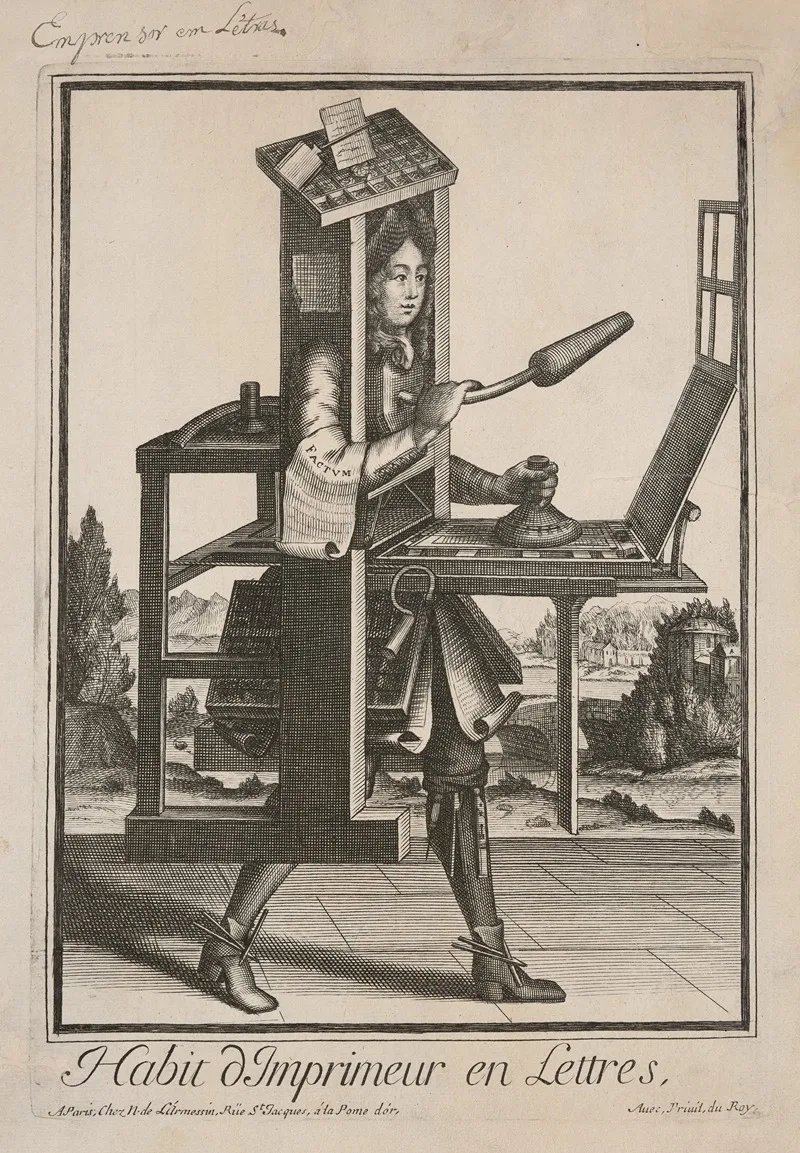 Habit Dimprimeur En Lettres Printers Costume by Nicolas de Larmessin - High-Resolution Digital Print