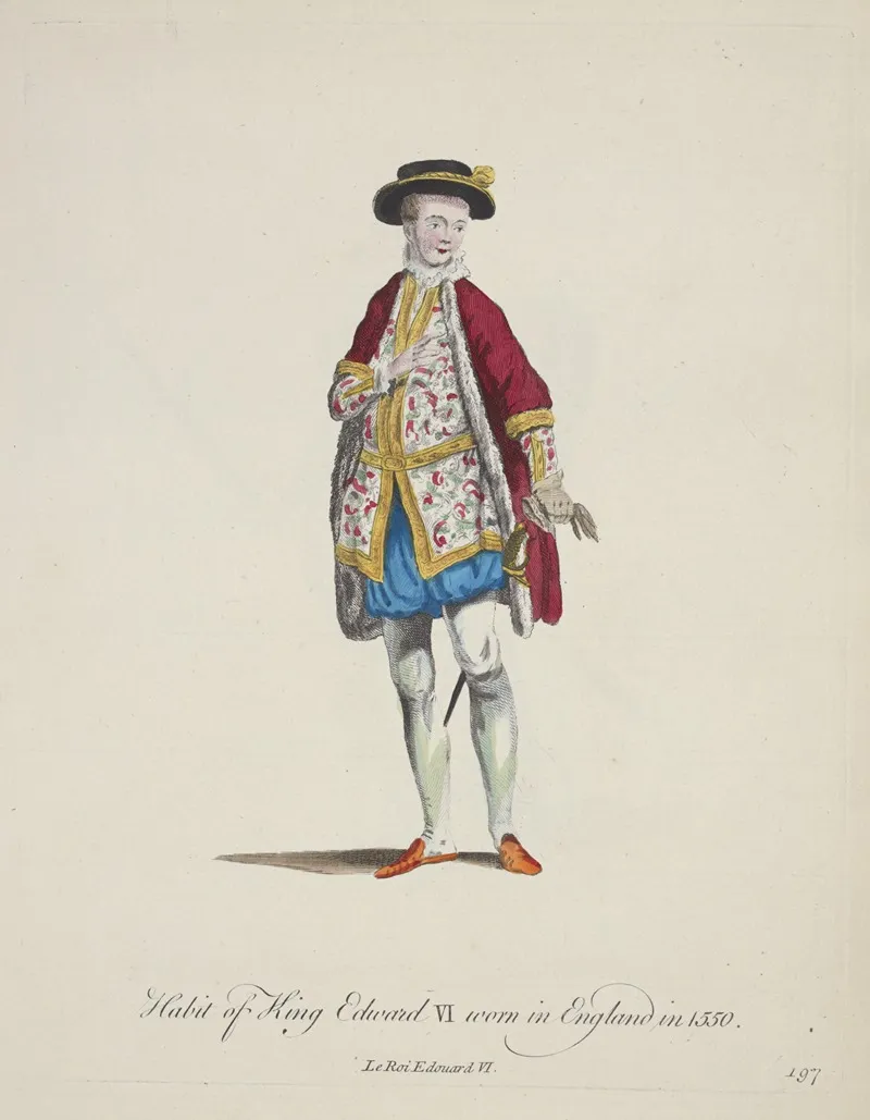 Habit Of King Edward Vi Worn In England In 1550 Le Roi Edouard Vi
