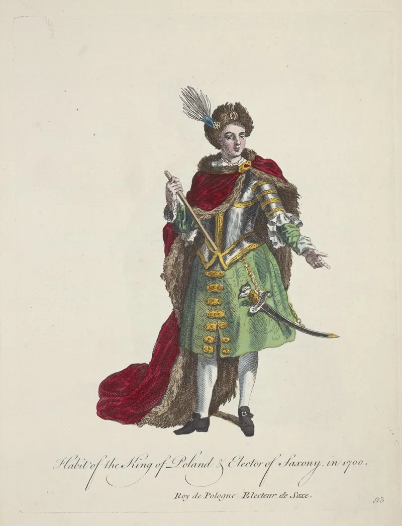 Habit Of The King Of Poland And Elector Of Saxony In 1700 Roy De Pologne Electeur De Saxe