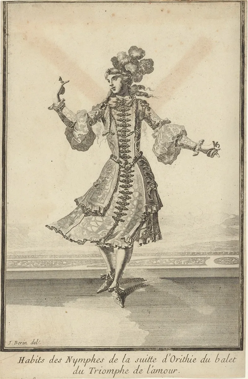 Habits Des Nymphes De La Suitte Dorithie Du Balet Du Triomphe De Lamour Wall Art by Jean Bérain - High-Resolution Digital Print