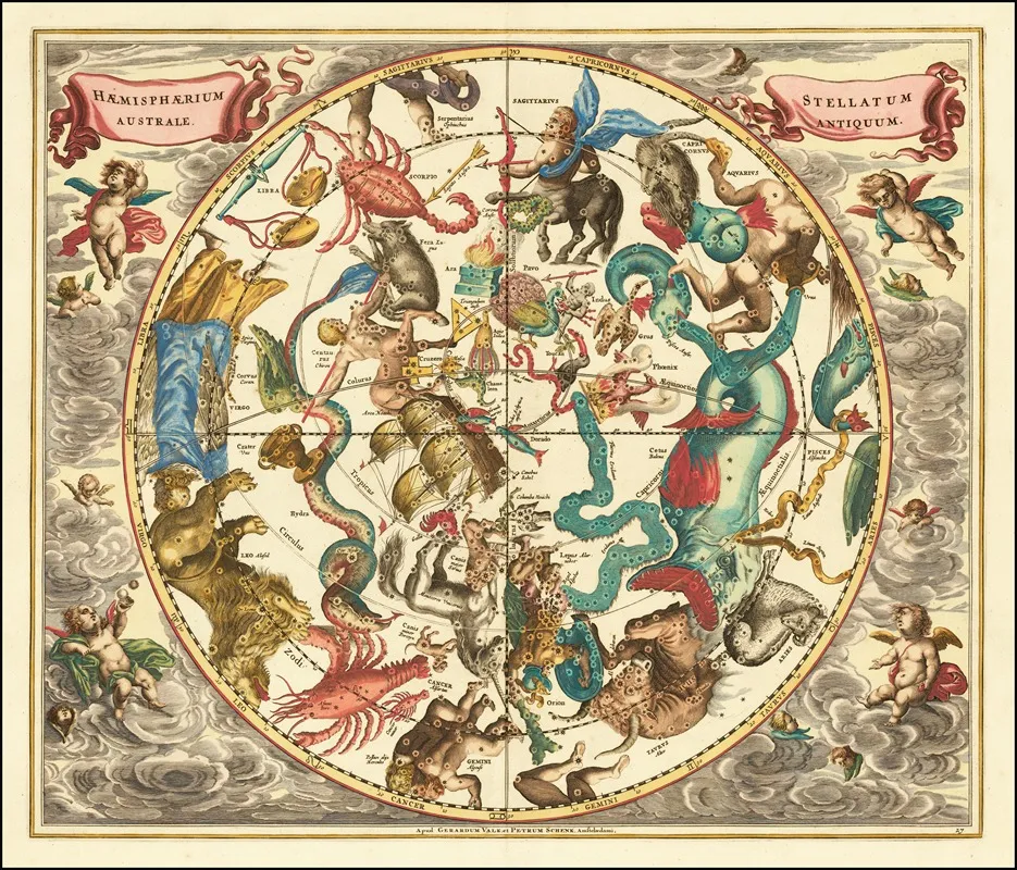 Haemisphaerium Stellatum Australe Antiquum Wall Art by Andreas Cellarius - High-Resolution Digital Print