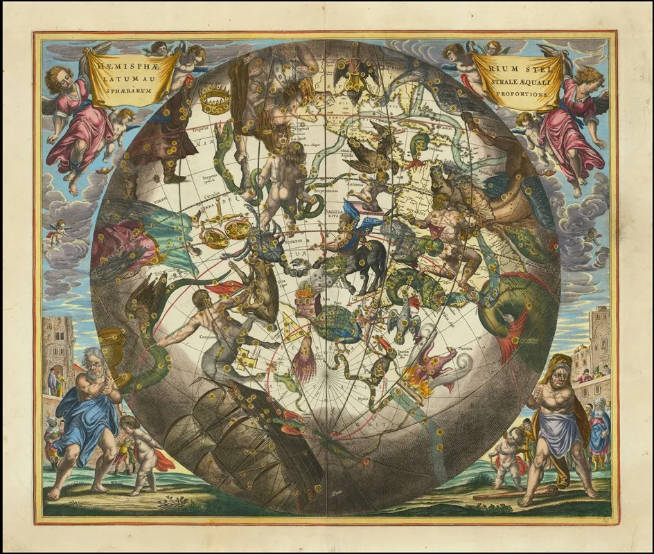 Haemisphaerium Stellatum Australe Cum Aequali Sphaerarum Proportione Wall Art by Andreas Cellarius - High-Resolution Digital Print