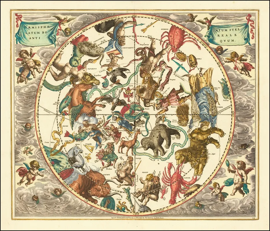 Haemisphaerium Stellatum Boreale Antiquum Wall Art by Andreas Cellarius - High-Resolution Digital Print