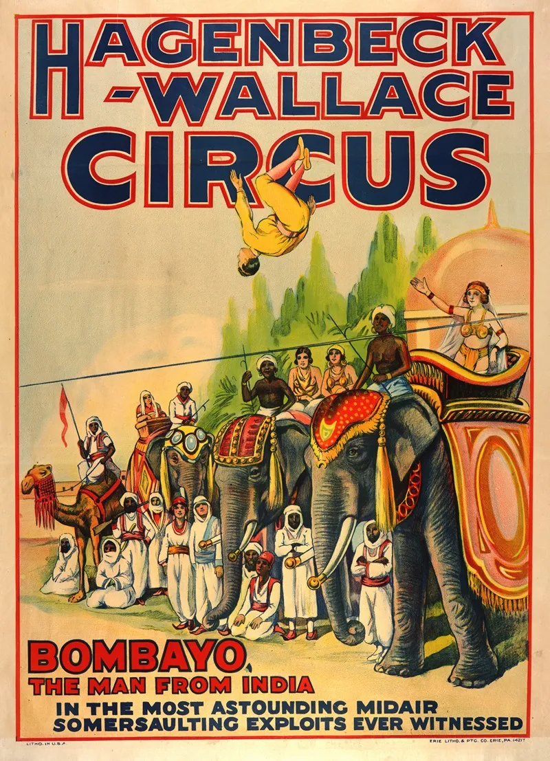 Hagenbeck Wallace Circus Bombayo The Man From India Wall Art by Erie Litho Co. - High-Resolution Digital Print