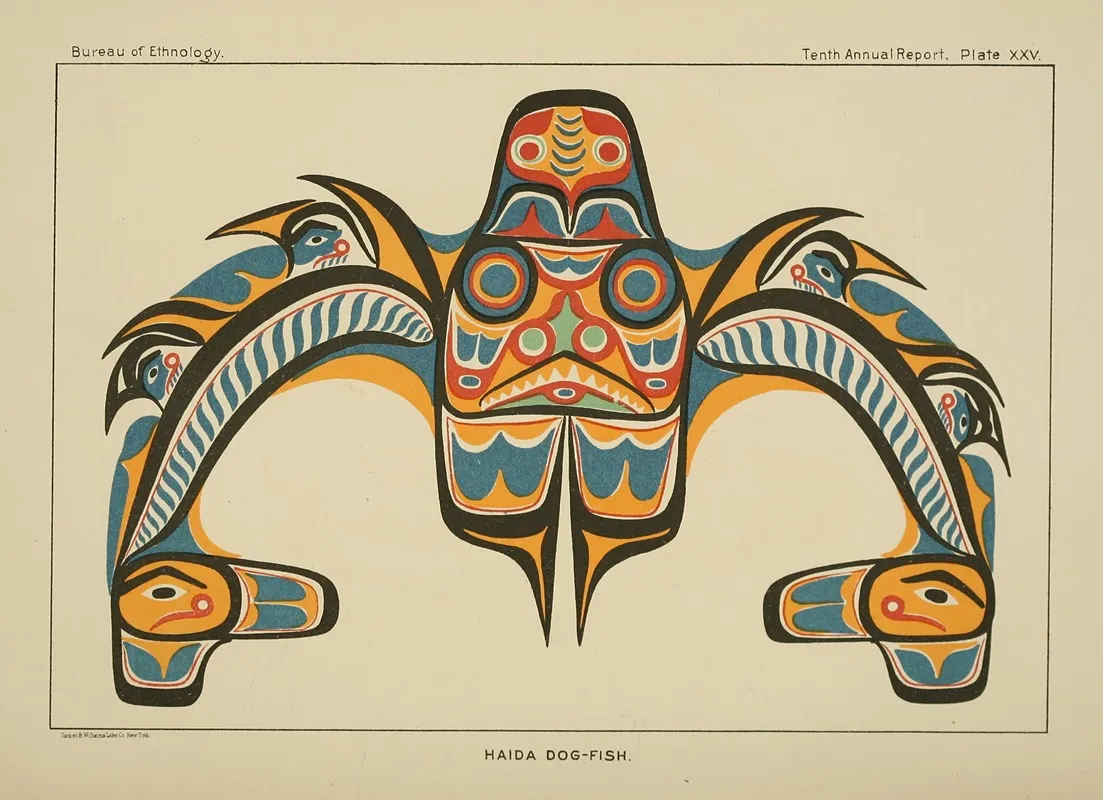 Haida Dog Fish Wall Art by Garrick Mallery - High-Resolution Digital Print