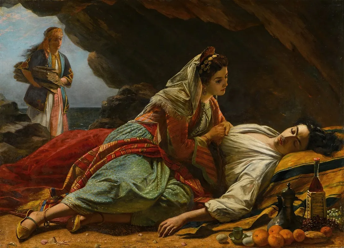 Haidee And Don Juan Wall Art by Henry Nelson O'Neil - High-Resolution Digital Print