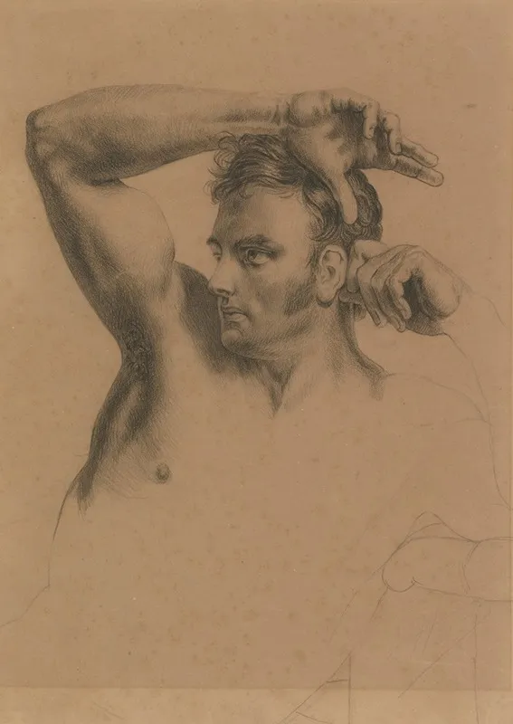 Half Length Male Nude Wall Art by William Etty - High-Resolution Digital Print