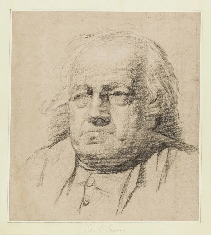 Half Length Portrait Of An Old Man Wall Art by Jean-Baptiste Greuze - High-Resolution Digital Print