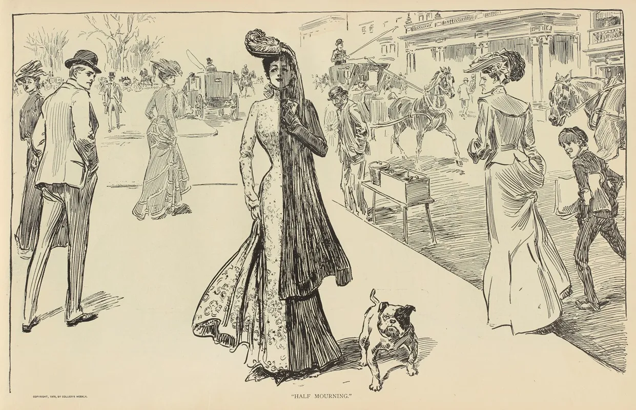 Half Mourning Wall Art by Charles Dana Gibson - High-Resolution Digital Print